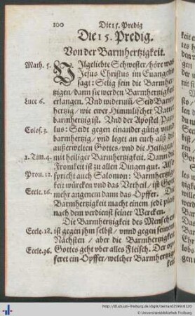 Die 15. Predig. Von der Barmhertzigkeit.