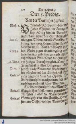 Die 15. Predig. Von der Barmhertzigkeit.