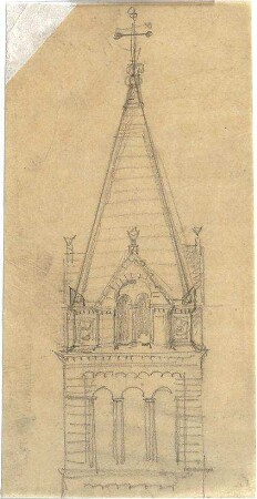 Schmidt, Friedrich von; Skizzen und Pläne - Turmspitze (Ansicht)