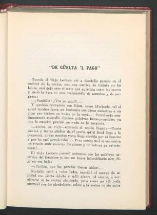 "De güelta 'l pago"