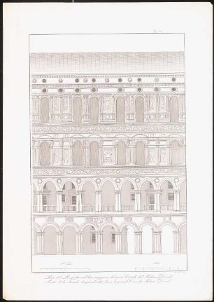Innenhof des Palazzo Ducale, Venedig: Ansicht der Fassade im Inneren