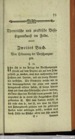 Zweites Buch. Von Erbauung der Verschanzungen