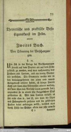 Zweites Buch. Von Erbauung der Verschanzungen