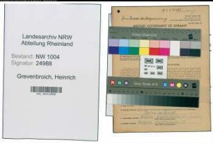 Entnazifizierung Heinrich Grevenbroich , geb. 09.01.1897 (Arbeiter)