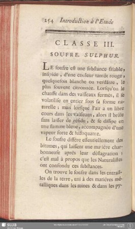Classe III. Soufre. Sulphur