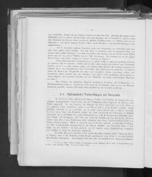 § 4. Diplomatische Verhandlungen mit Österreich.