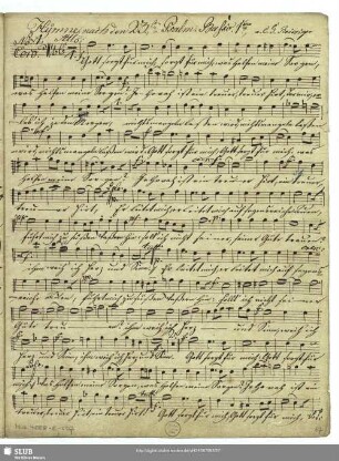 [Solo and coro:] Basso 1.mo