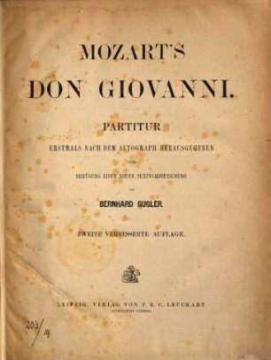 Mozart's Don Giovanni : [KV 527]