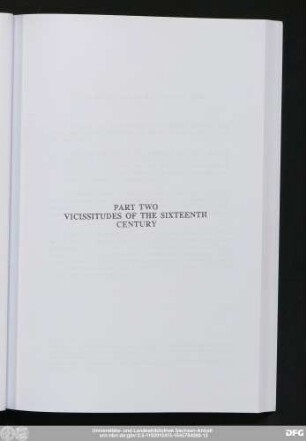 Part Two Vicissitudes Of The Sixteenth Century