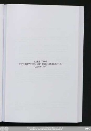 Part Two Vicissitudes Of The Sixteenth Century