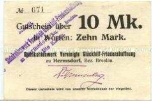 Hermsdorf, Steinkohlenwerk, 10 Mark