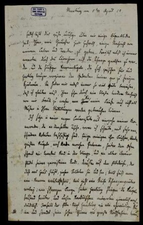 Brief von Ernst Schulze an Thomas Christian Tychsen, Moorburg, 5.4.1814