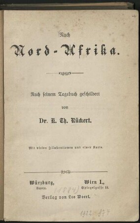 Nach Nord-Afrika : mit vielen Illustrationen und einer Karte ; nach seinem Tagebuch