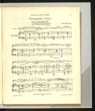 Frammento lirico. [Pianoforte]