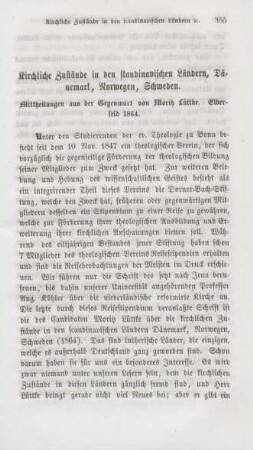355-377 Kirchliche Zustände in den skandinavischen Ländern, Dänemark, Norwegen, Schweden : Mittheilungen aus der Gegenwart