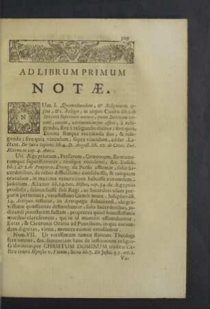 Ad librum primum notae.