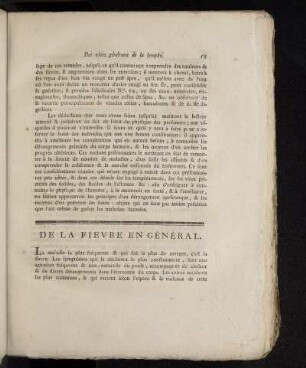 De La Fievre En Général.