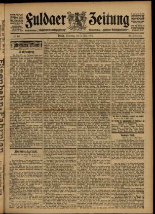 Erste Ausgabe vom Samstag, den 02. Mai 1903.