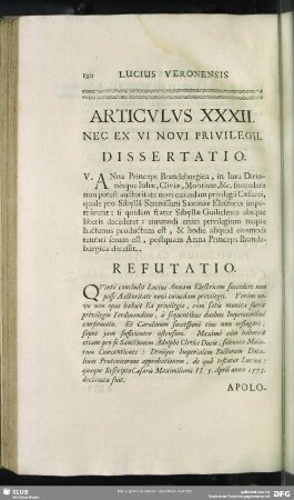 Articulus XXXII. Nec Ex Vi Privilegii