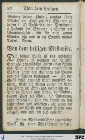 Von dem heiligen Meßopfer.