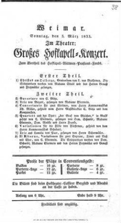 Großes Hofkapell=Konzert