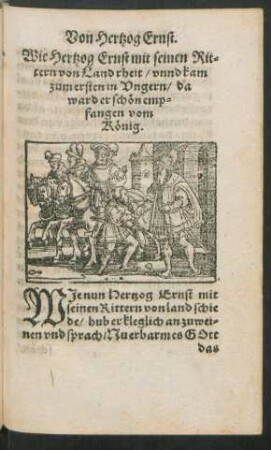 Wie Hertzog Ernst mit seinen Rittern von Land rheit ...