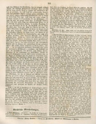 300 Kirchliche Mittheilungen