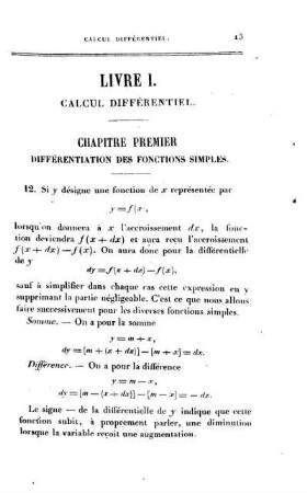 Livre I. Calcul Différentiel.