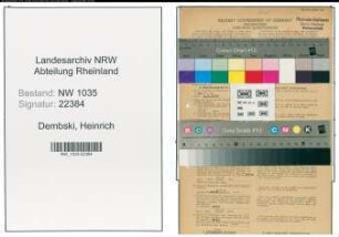 Entnazifizierung Heinrich Dembski , geb. 14.02.1906 (Schlosser)