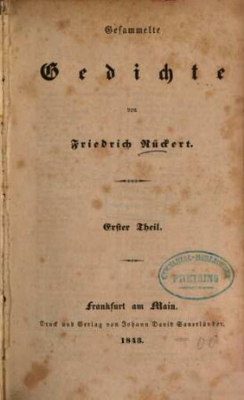 Gesammelte Gedichte, 1