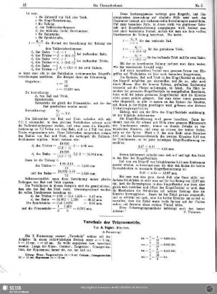 Vorschule der Trigonometrie (3. Fortsetzung)