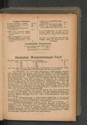 Deutscher Wechselstempel-Tarif