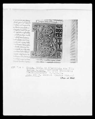 Biblia Latina: Fol. 337 v: Initiale B
