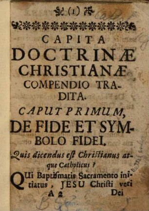 Capita Doctrinae Christianae Compendio tradita
