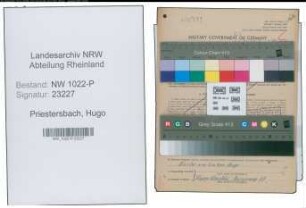 Entnazifizierung Hugo Priestersbach , geb. 18.01.1899 (Lagerist)