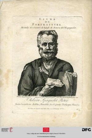 Livre de Portraiture Receuilly des Oeuvres de Ioseph de Ribera dir l’Espagnolet