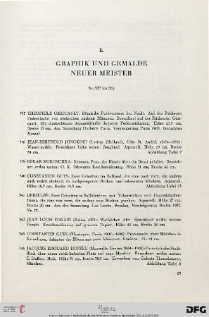 E. Graphik und Gemälde Neuer Meister (Nr. 337-382)