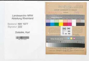 Entnazifizierung Karl Doleske , geb. 08.04.1891 (Polizist)