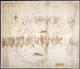 Grenze zwischen den Dörfern Frankenhofen und Tiefenhülen und den angrenzenden Herrschaften Maßstab ca. 1 : 8000 Zeichner: Anton Eggler col. handgez.