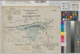 Förde (Lennestadt) Lageplan des Dynamitmagazingebäudes der Siegener Dynamitfabrik AG 1883 1 : 2500 30 x 37 kol. Zeichnung Regierung Arnsberg Nr. 1261