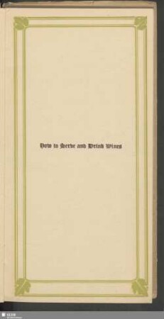 How to serve and drink wines