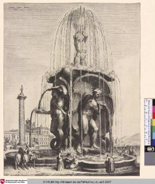 [Der große Brunnen mit dem Obelisken auf der Piazza Navona in Rom; The large fountain with the obelisk on the Piazza Navona in Rome]