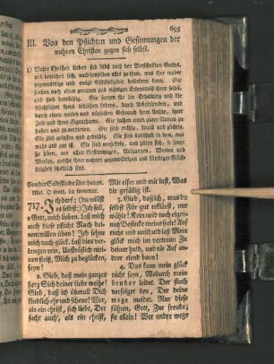 III. Von den Pflichten und Gesinnungen der wahren Christen gegen sich selbst.