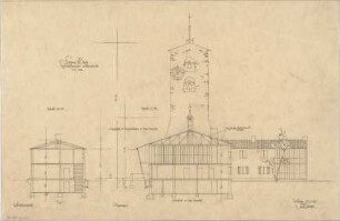 Gsaenger, Gustav; München, Ettalstr. 3; Gethsemane Kirche, Pfarrhaus - Querschnitte