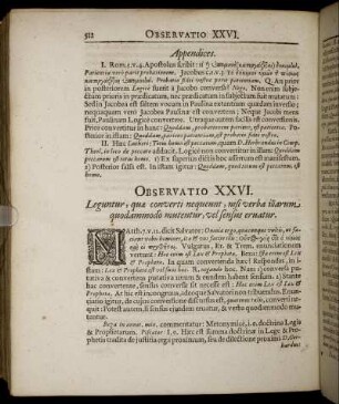 Observatio XXVI. Leguntur, quæ converti nequent, nisi verba illarum, quodammodo mutentur, vel sensus eruatur.