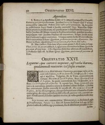 Observatio XXVI. Leguntur, quæ converti nequent, nisi verba illarum, quodammodo mutentur, vel sensus eruatur.