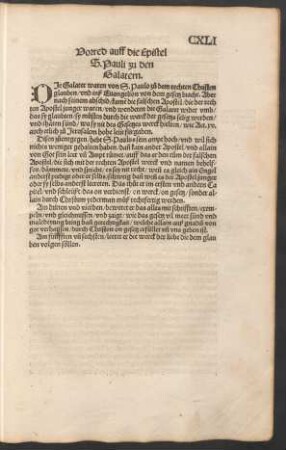 Vorred auff die Epistel S. Pauli zu den Galatern.