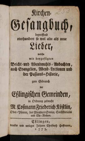 1-490, Kirchen-Gesangbuch