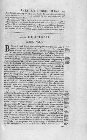 XLII. Hooftdeel. Achates. Widury.
