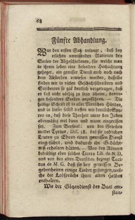 Fünfte Abhandlung.